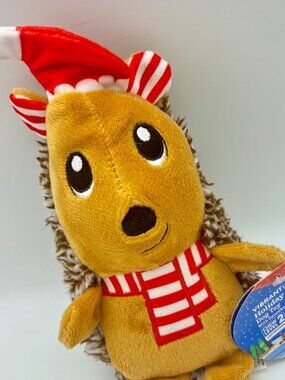 Vibrant Life HEDGEHOG Holiday Plush Dog Toy with Squeaker NWT